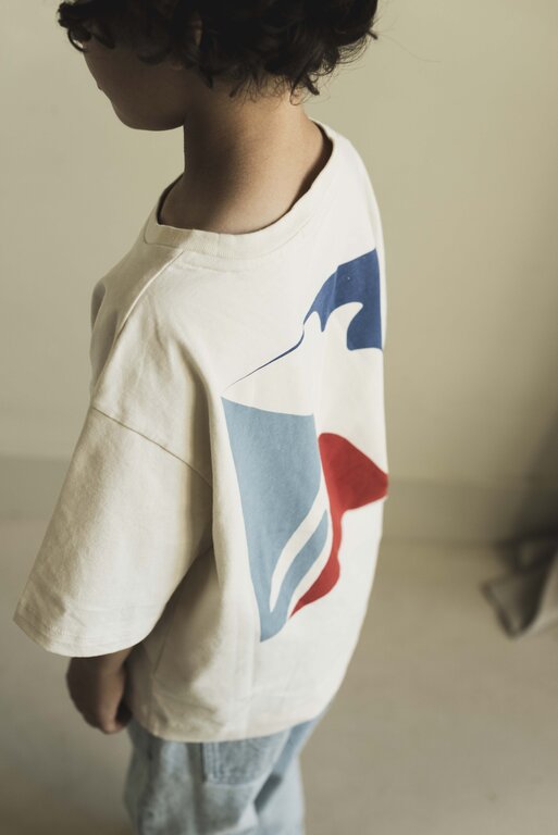 Jenest mase oversized logo shirt // pebble ecru