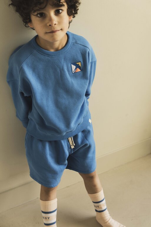 Jenest sammy badge sweater // bright blue