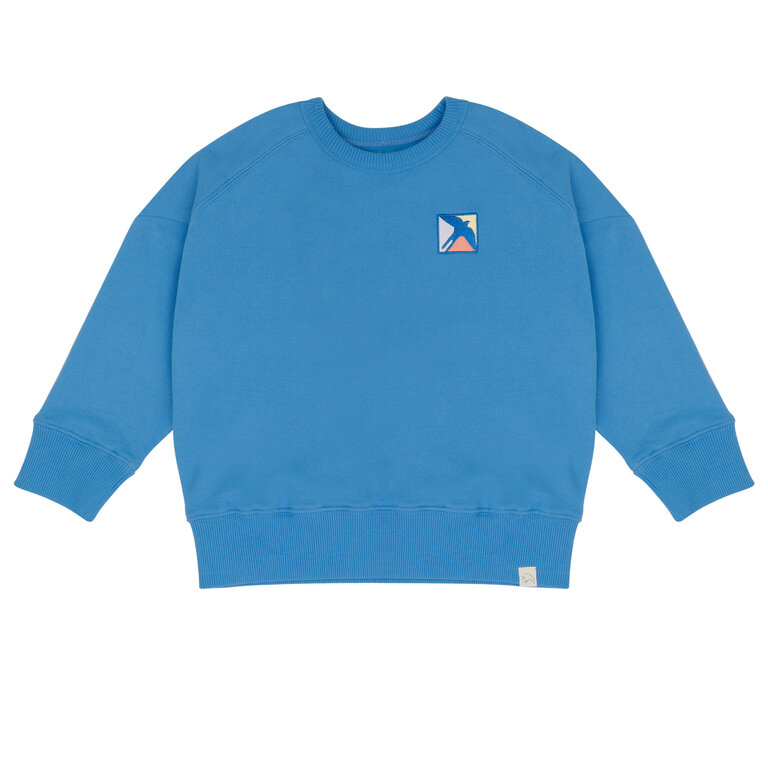 Jenest sammy badge sweater // bright blue