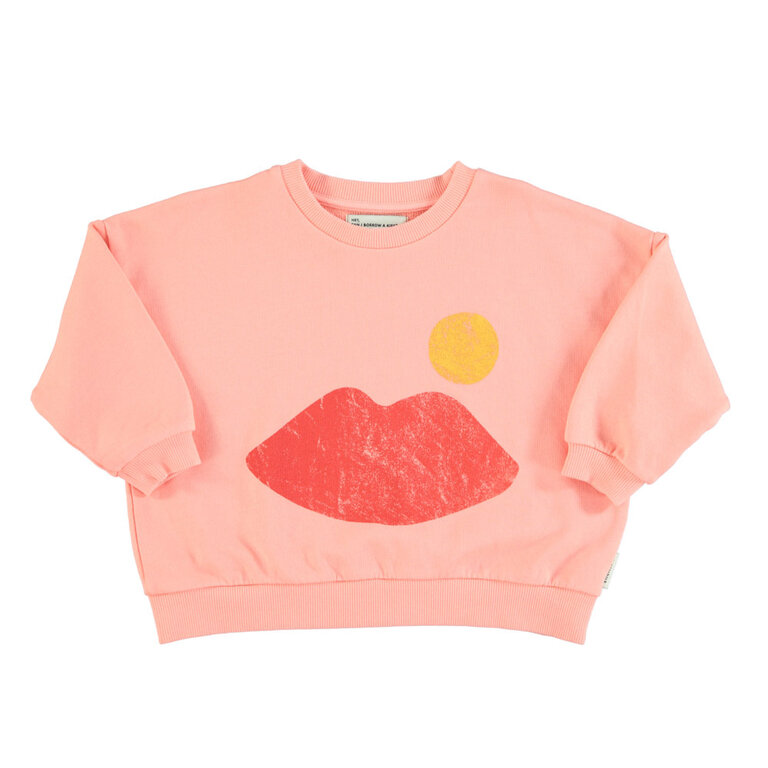 Piupiuchick sweatshirt // coral lips print