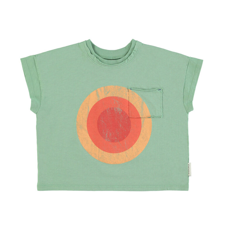 Piupiuchick tshirt // green multicolor circle print