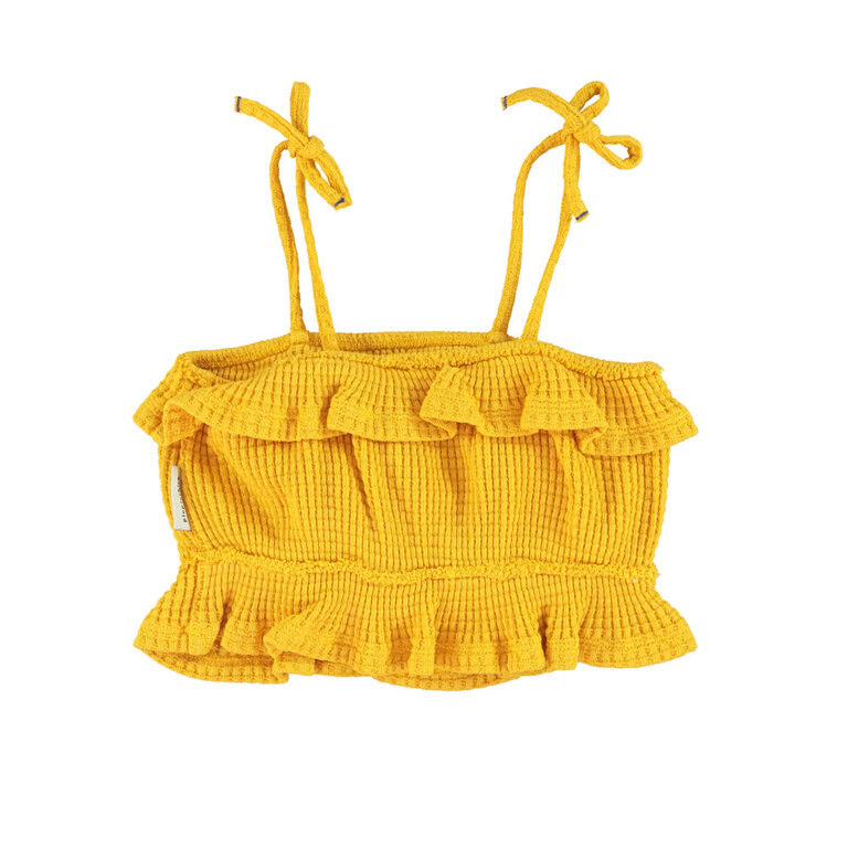 Piupiuchick top w straps // yellow "by the sun" print