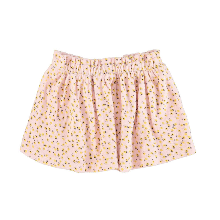 Piupiuchick short skirt // light pink w yellow flowers