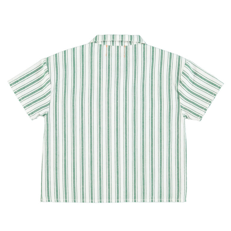 Piupiuchick hawaiian shirt // white w large green stripes