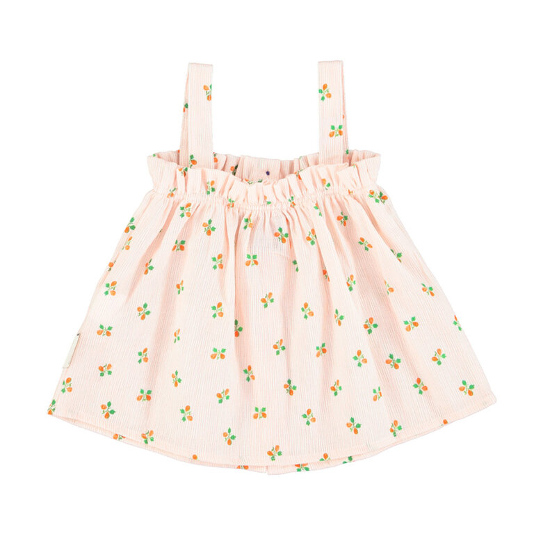 Piupiuchick top straps // light pink stripes little flowers