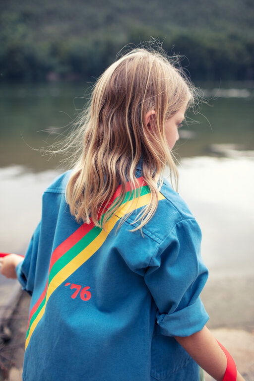 Piupiuchick jacket // blue multicolor stripes