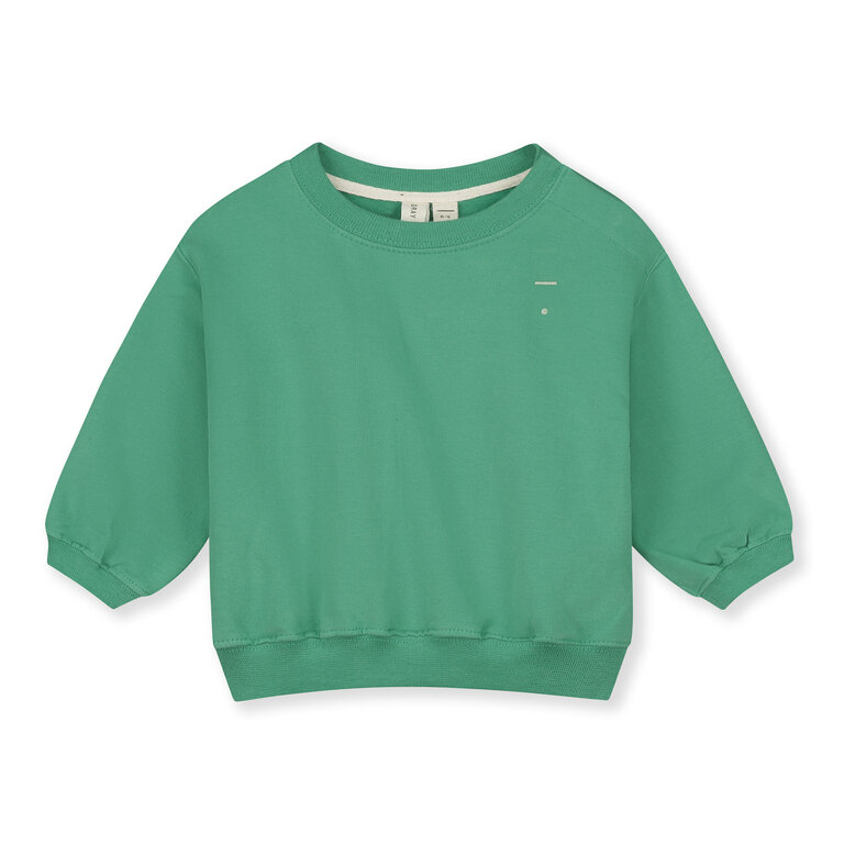 Gray Label baby dropped shoulder sweater // bright green