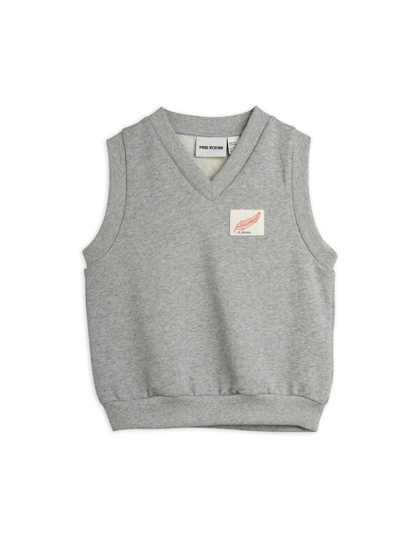 Mini Rodini feather patch vest sweat // grey