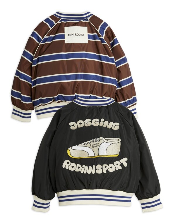 Mini Rodini stripes reversible baseball jacket // multi