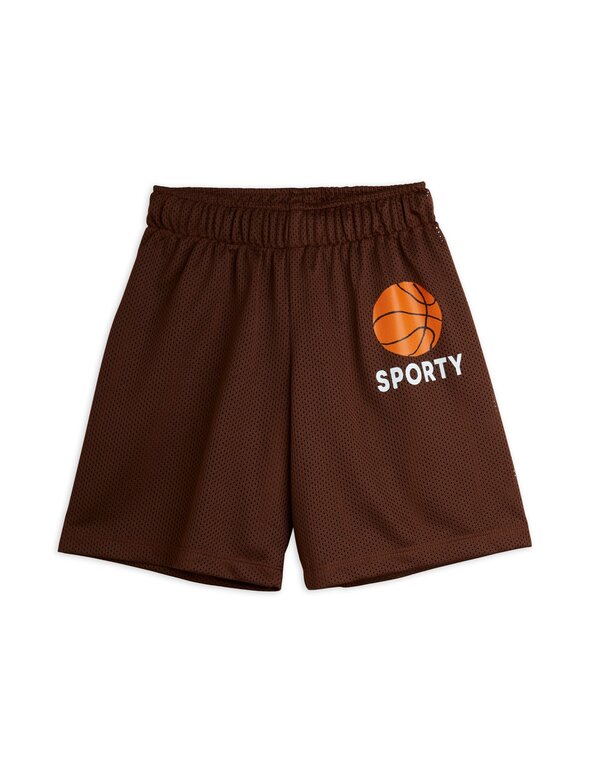 Mini Rodini basket mesh sp shorts // brown