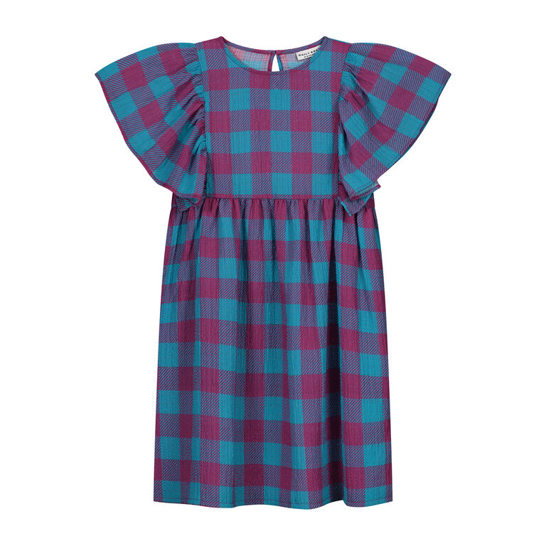 Daily Brat sandy checkered dress // purblish blue