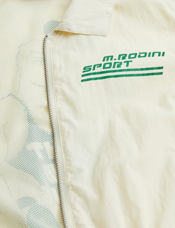 Mini Rodini weight lifting sp jacket // off white