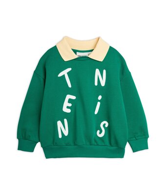 tennis application collar sweatshirt // green