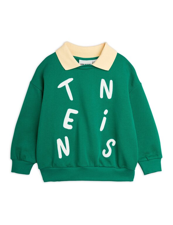 Mini Rodini tennis application collar sweatshirt // green