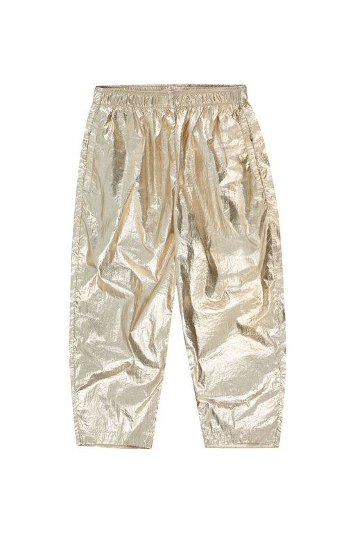 Tinycottons shiny barrel pant // gold