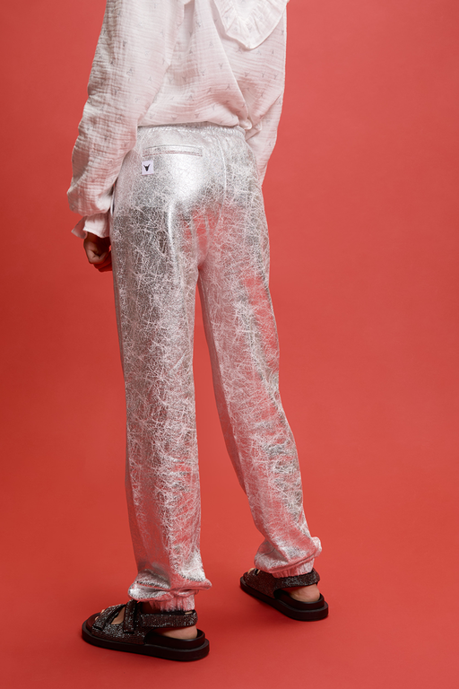 Alix the label metallic pants // silver