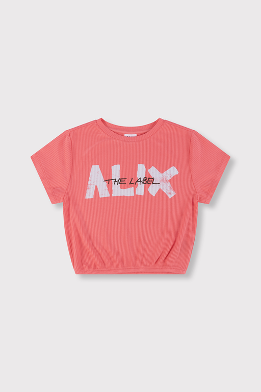 Alix the label cropped ALIX t-shirt // intense coral