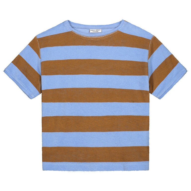 Daily Brat striped towel t-shirt // serenity blue