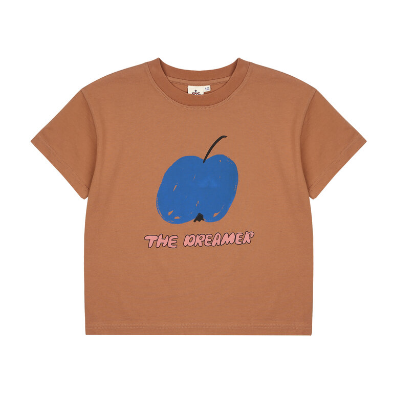 Jelly Mallow blue apple t-shirt // beige