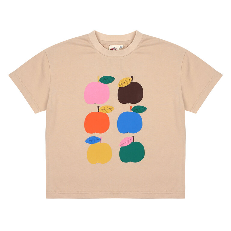 Jelly Mallow colourful apple t-shirt // beige