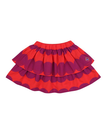 dot short tiered skirt // purple