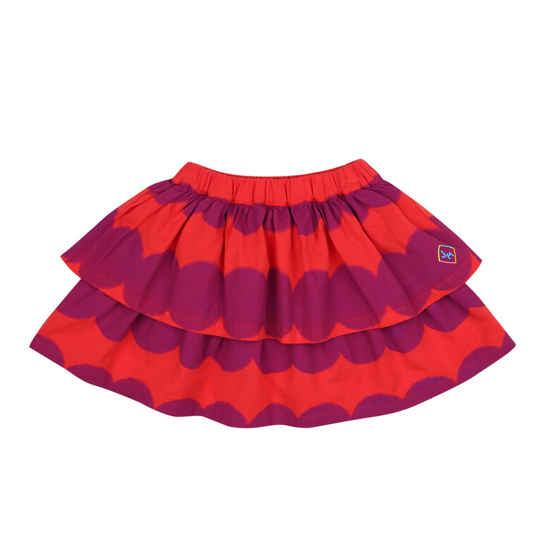 Jelly Mallow dot short tiered skirt // purple