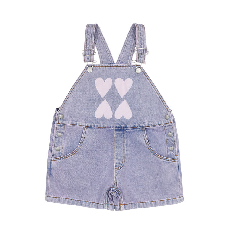 Jelly Mallow heart denim short overall // denim