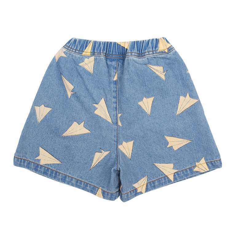 Jelly Mallow paper airplane denim shorts // indigo denim