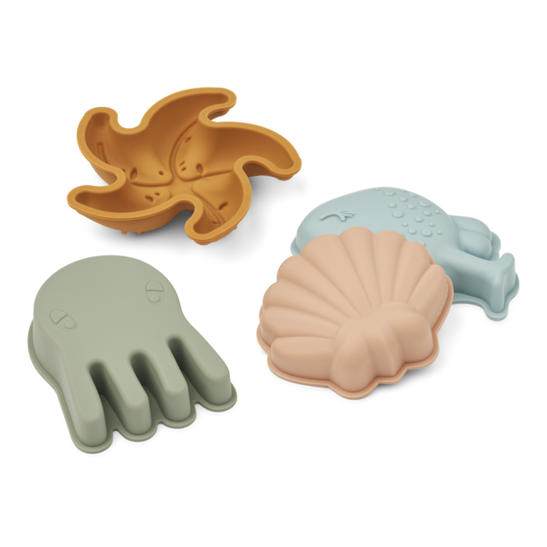 Liewood gill mermaid sand moulds 4-pack // sandy