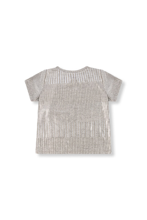 Alix the label silver foil fitted t-shirt // silver