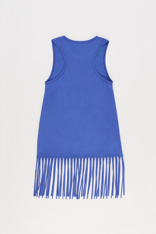 Maison Mangostan mermaid fringes dress // blue