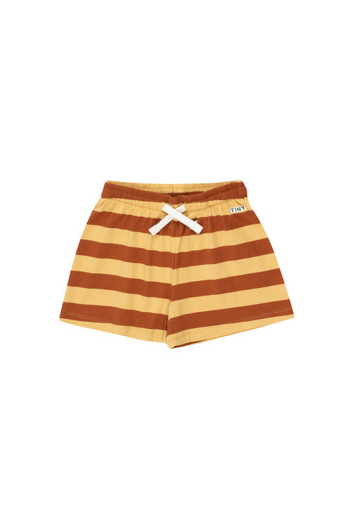 Tinycottons stripes short // pale ochre/dark brown