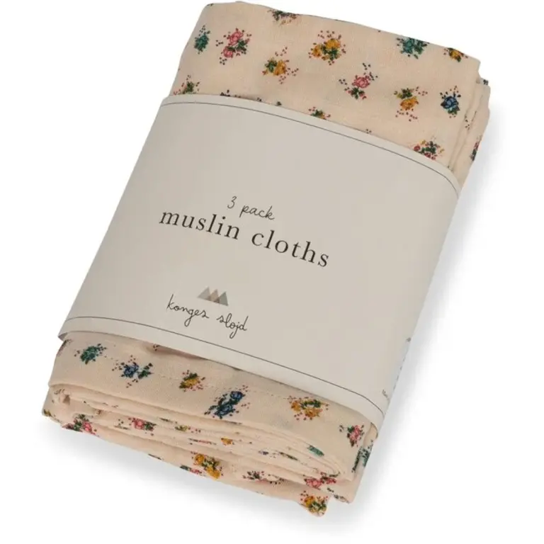 Konges Slojd 3 pack muslin cloth // bloomie blush