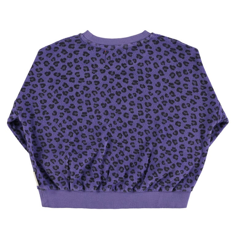 Piupiuchick terry cotton sweatshirt // purple w animal print