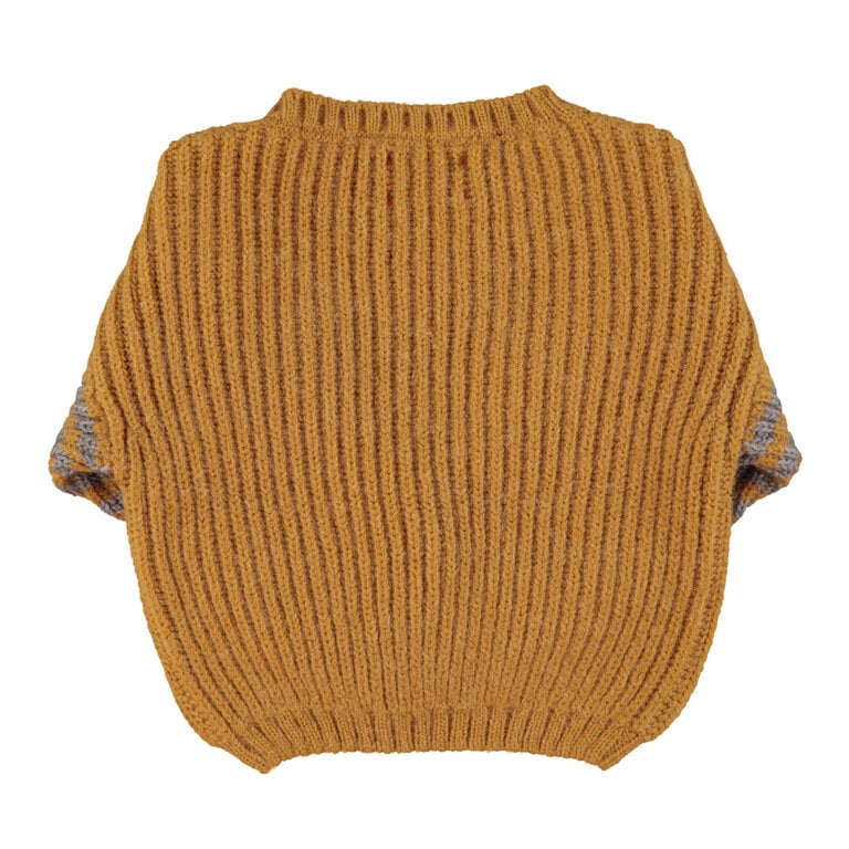 Piupiuchick knitted sweater // camel & grey stripes