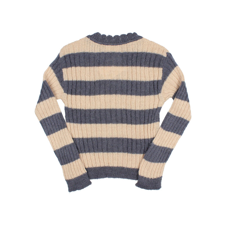 Buho rib bands jumper // antic blue