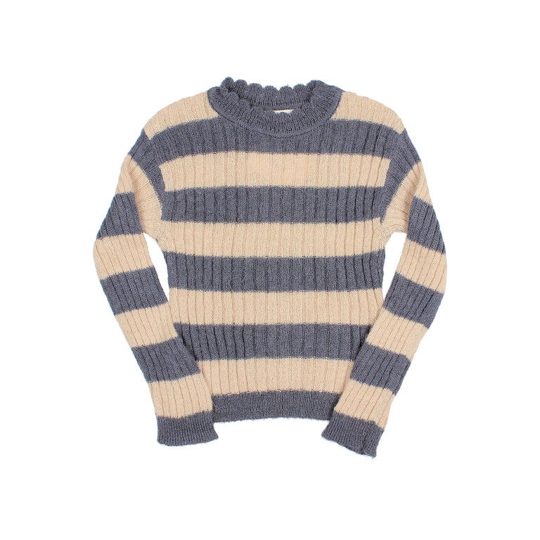 Buho rib bands jumper // antic blue