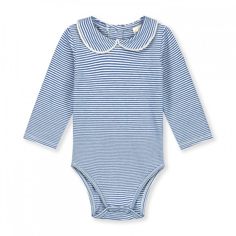 Gray Label baby collar onesie // blue moon/cream