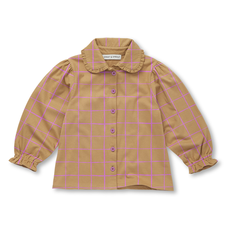 Sproet & sprout check blouse girls // light mustard