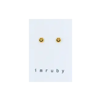 Imruby smiley stud earrings // pepper