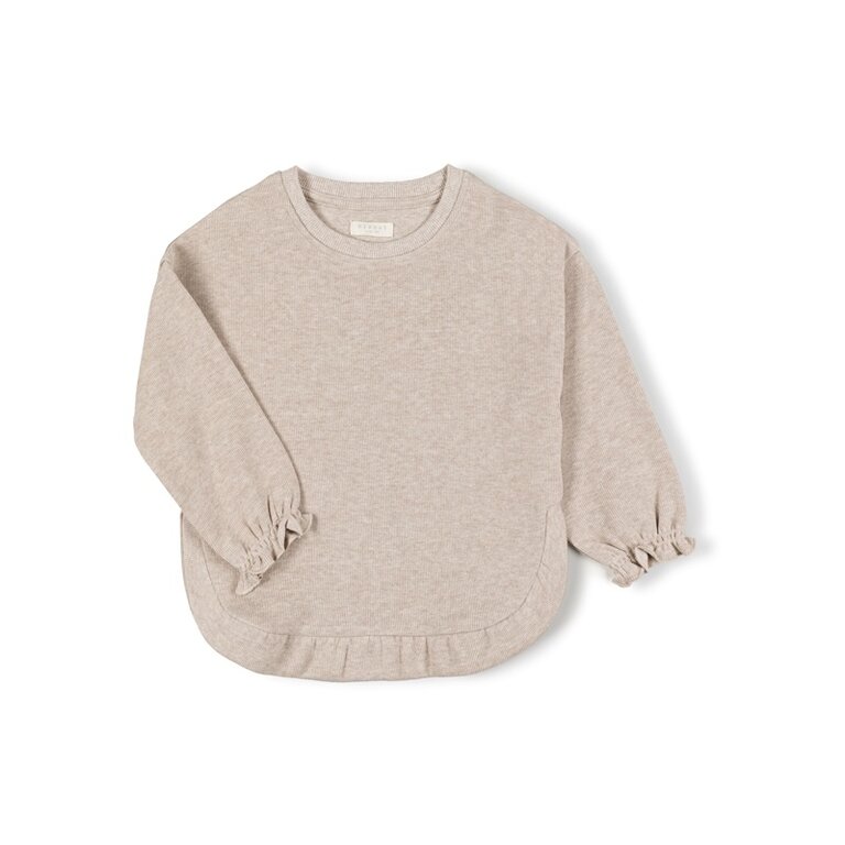 Nixnut ruffled sweater // beige