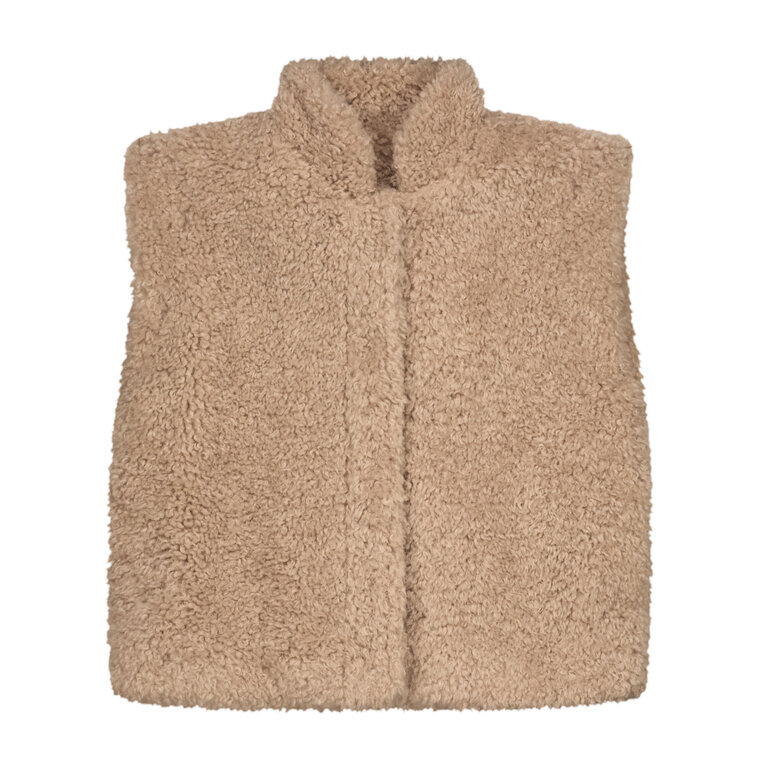 Charlie Petite jet fake fur gilet // brown