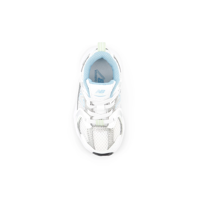 New Balance 530 toddler // white/chrome blue