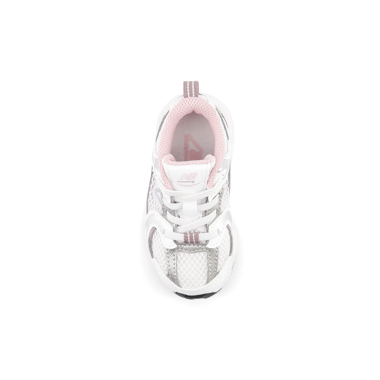 New Balance 530 toddler // white/mid century pink