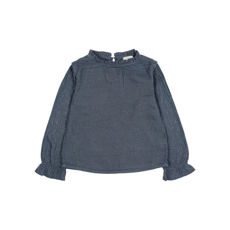 Buho lurex blouse // antic blue