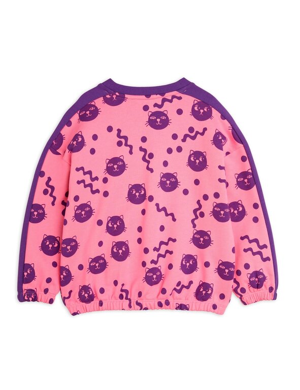 Mini Rodini squiggly cats aop sweatshirt // pink