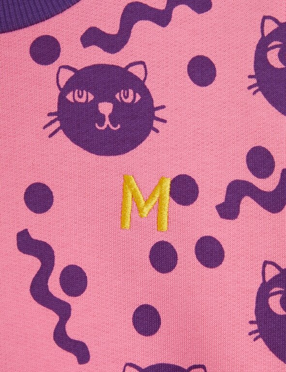 Mini Rodini squiggly cats aop sweatshirt // pink
