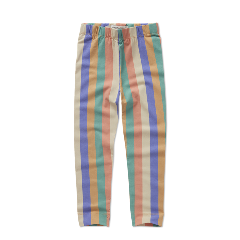 Sproet & sprout legging multi colour stripes // nectarine