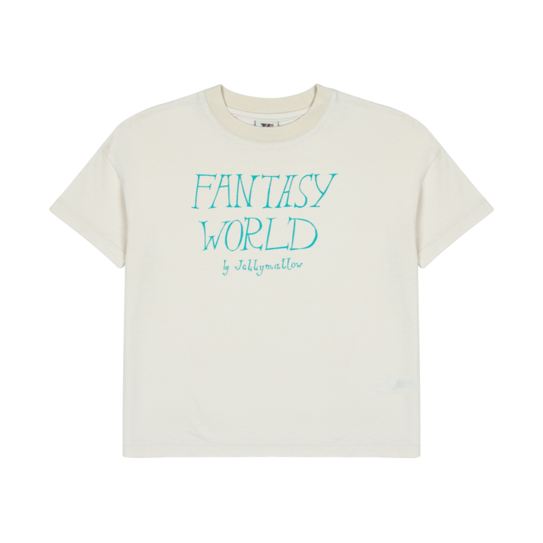 Jelly Mallow fantasy world blue  t-shirt // ivory