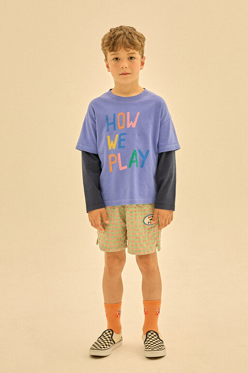 Jelly Mallow play checked woven short // mint